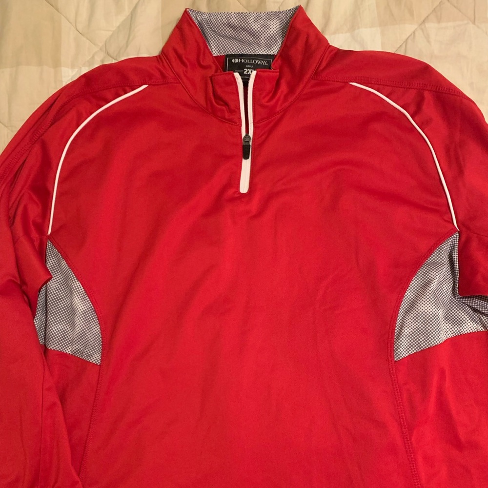 Holloway Red Quarter Zip Mock Neck Pullover Size 2XL